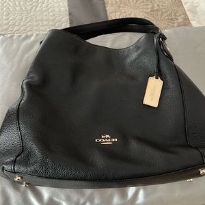 Coach black leather bag